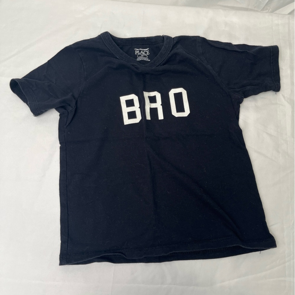 Black T-Shirt with 'BRO' Print